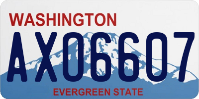 WA license plate AXO6607