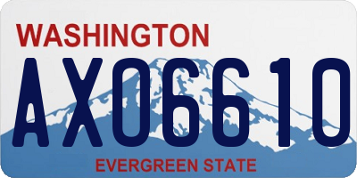 WA license plate AXO6610
