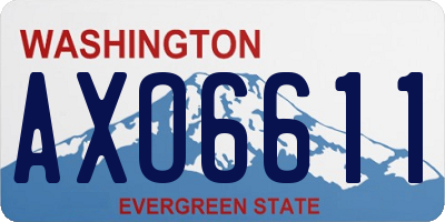 WA license plate AXO6611