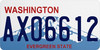WA license plate AXO6612