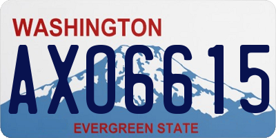 WA license plate AXO6615
