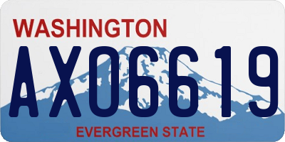WA license plate AXO6619
