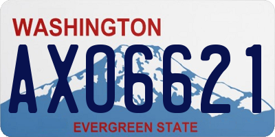 WA license plate AXO6621