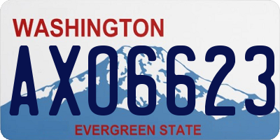 WA license plate AXO6623
