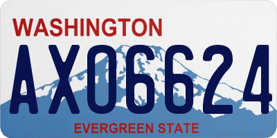 WA license plate AXO6624