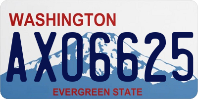 WA license plate AXO6625