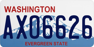 WA license plate AXO6626
