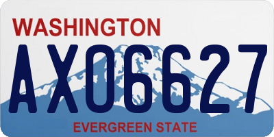 WA license plate AXO6627