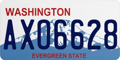 WA license plate AXO6628
