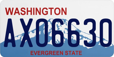 WA license plate AXO6630