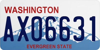 WA license plate AXO6631