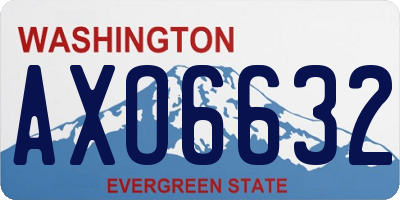 WA license plate AXO6632