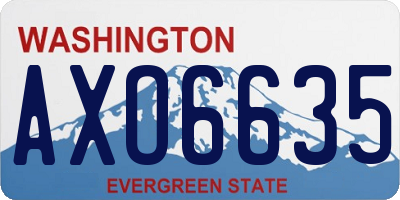 WA license plate AXO6635