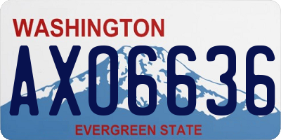 WA license plate AXO6636