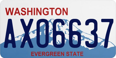 WA license plate AXO6637