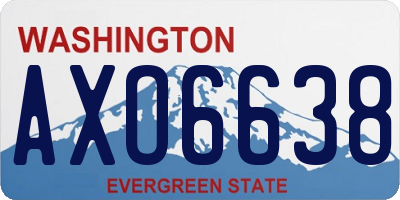 WA license plate AXO6638