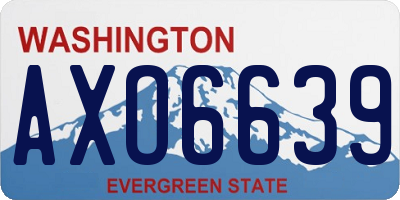 WA license plate AXO6639