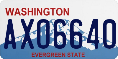 WA license plate AXO6640