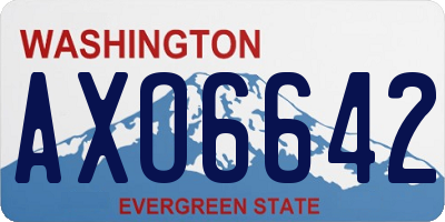 WA license plate AXO6642