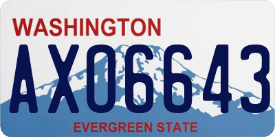 WA license plate AXO6643