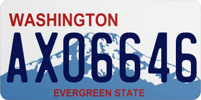 WA license plate AXO6646