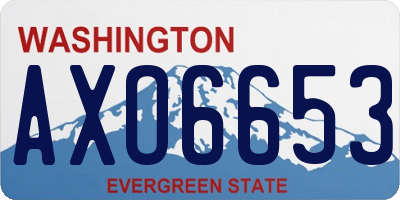 WA license plate AXO6653