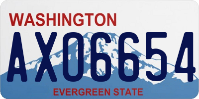 WA license plate AXO6654
