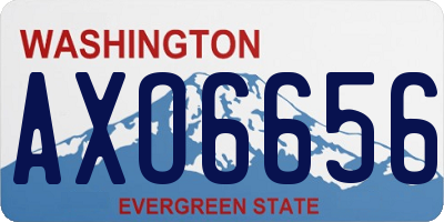 WA license plate AXO6656
