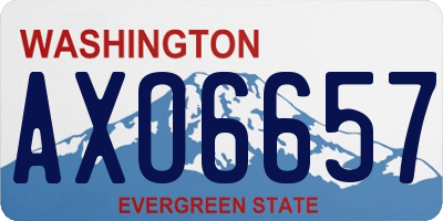 WA license plate AXO6657