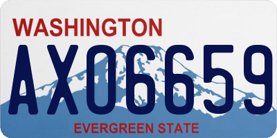 WA license plate AXO6659