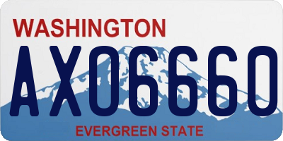 WA license plate AXO6660
