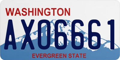 WA license plate AXO6661