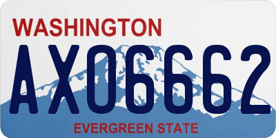 WA license plate AXO6662