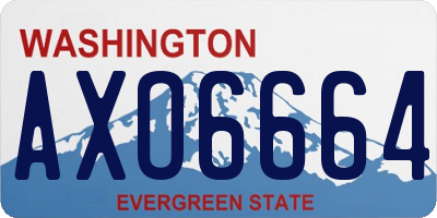 WA license plate AXO6664