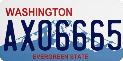 WA license plate AXO6665