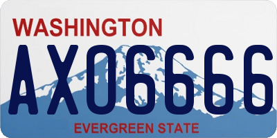 WA license plate AXO6666