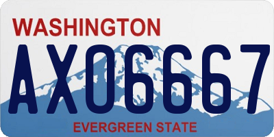 WA license plate AXO6667