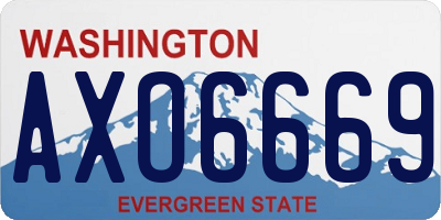 WA license plate AXO6669