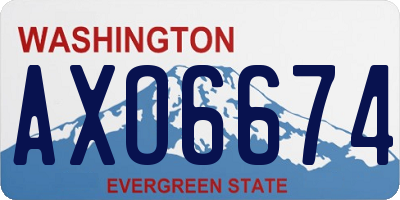WA license plate AXO6674