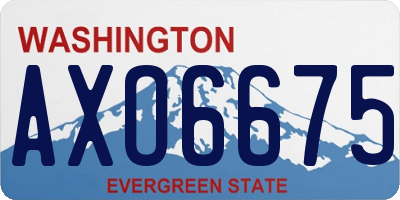 WA license plate AXO6675