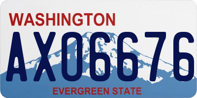 WA license plate AXO6676