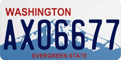 WA license plate AXO6677