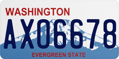WA license plate AXO6678