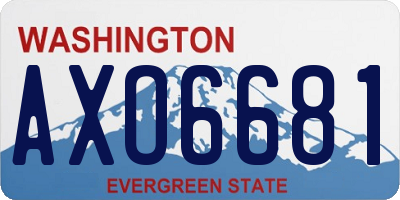 WA license plate AXO6681