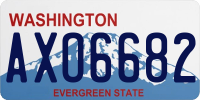 WA license plate AXO6682