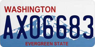 WA license plate AXO6683
