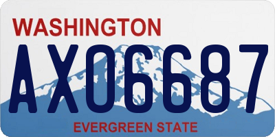 WA license plate AXO6687