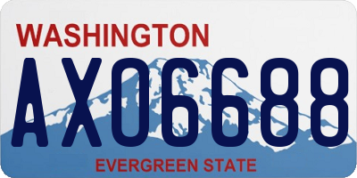 WA license plate AXO6688