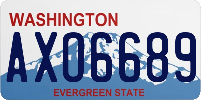 WA license plate AXO6689