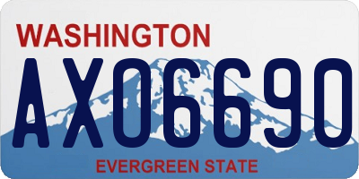 WA license plate AXO6690